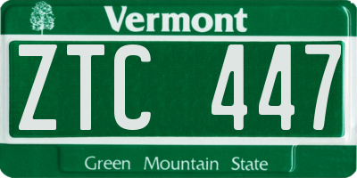 VT license plate ZTC447