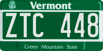 VT license plate ZTC448