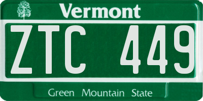VT license plate ZTC449