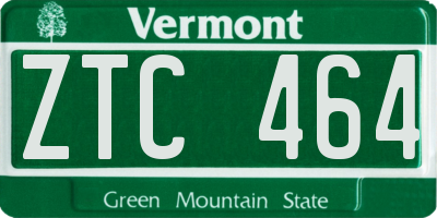 VT license plate ZTC464