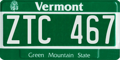 VT license plate ZTC467