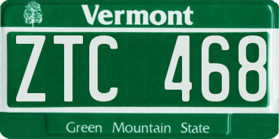 VT license plate ZTC468