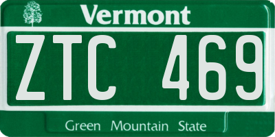 VT license plate ZTC469