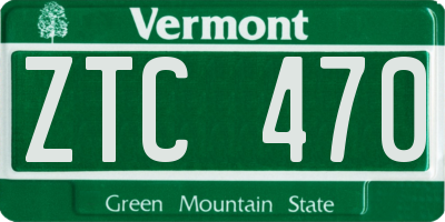 VT license plate ZTC470