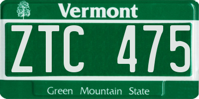 VT license plate ZTC475