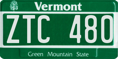 VT license plate ZTC480