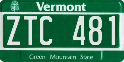 VT license plate ZTC481
