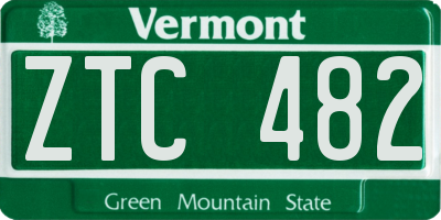 VT license plate ZTC482