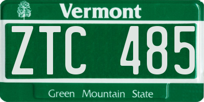 VT license plate ZTC485