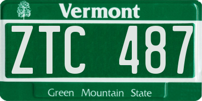 VT license plate ZTC487