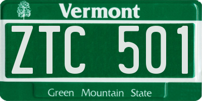 VT license plate ZTC501