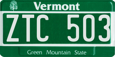VT license plate ZTC503
