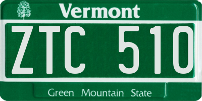 VT license plate ZTC510