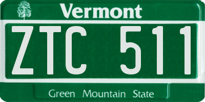 VT license plate ZTC511