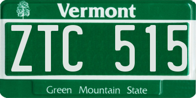 VT license plate ZTC515