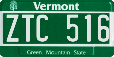 VT license plate ZTC516