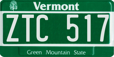VT license plate ZTC517