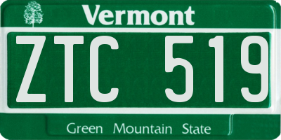 VT license plate ZTC519