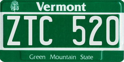 VT license plate ZTC520