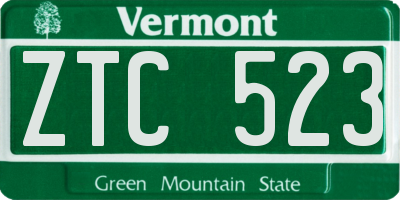VT license plate ZTC523