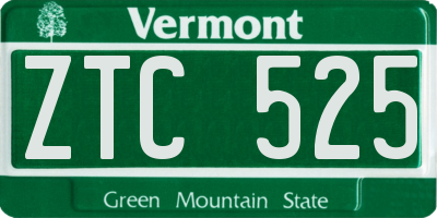 VT license plate ZTC525