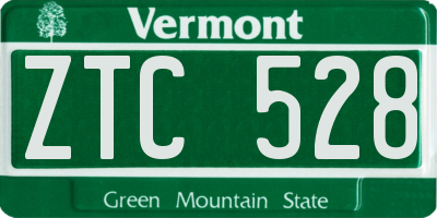VT license plate ZTC528