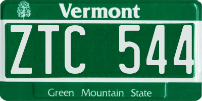 VT license plate ZTC544