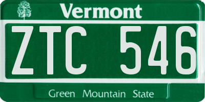 VT license plate ZTC546