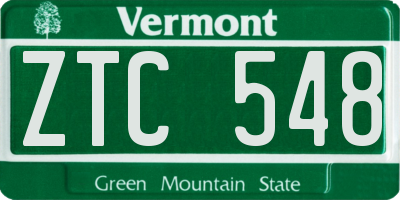 VT license plate ZTC548