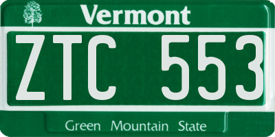 VT license plate ZTC553
