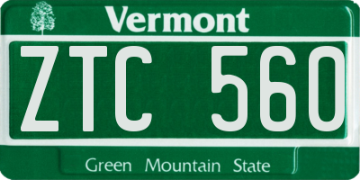 VT license plate ZTC560