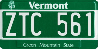 VT license plate ZTC561