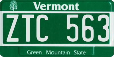 VT license plate ZTC563