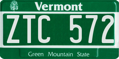 VT license plate ZTC572