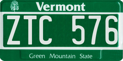 VT license plate ZTC576