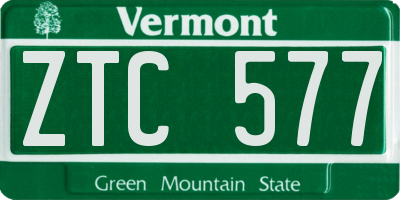 VT license plate ZTC577