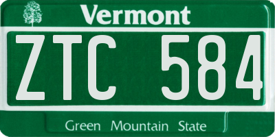 VT license plate ZTC584