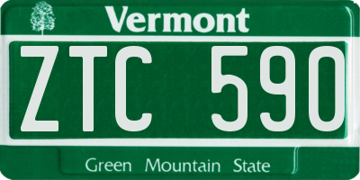 VT license plate ZTC590