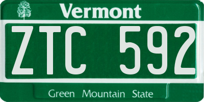 VT license plate ZTC592