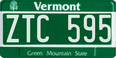 VT license plate ZTC595