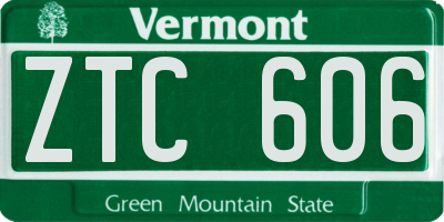 VT license plate ZTC606