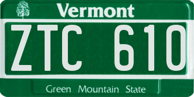 VT license plate ZTC610