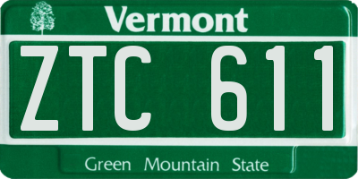 VT license plate ZTC611