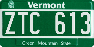VT license plate ZTC613