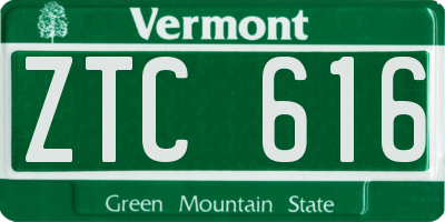 VT license plate ZTC616