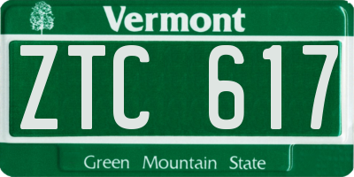 VT license plate ZTC617