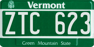 VT license plate ZTC623