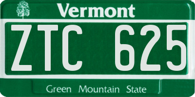 VT license plate ZTC625