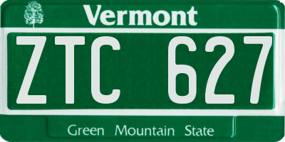VT license plate ZTC627