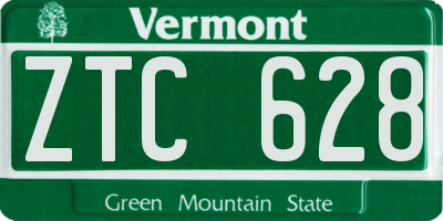 VT license plate ZTC628
